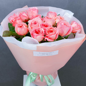 Букет розовых роз (50см)